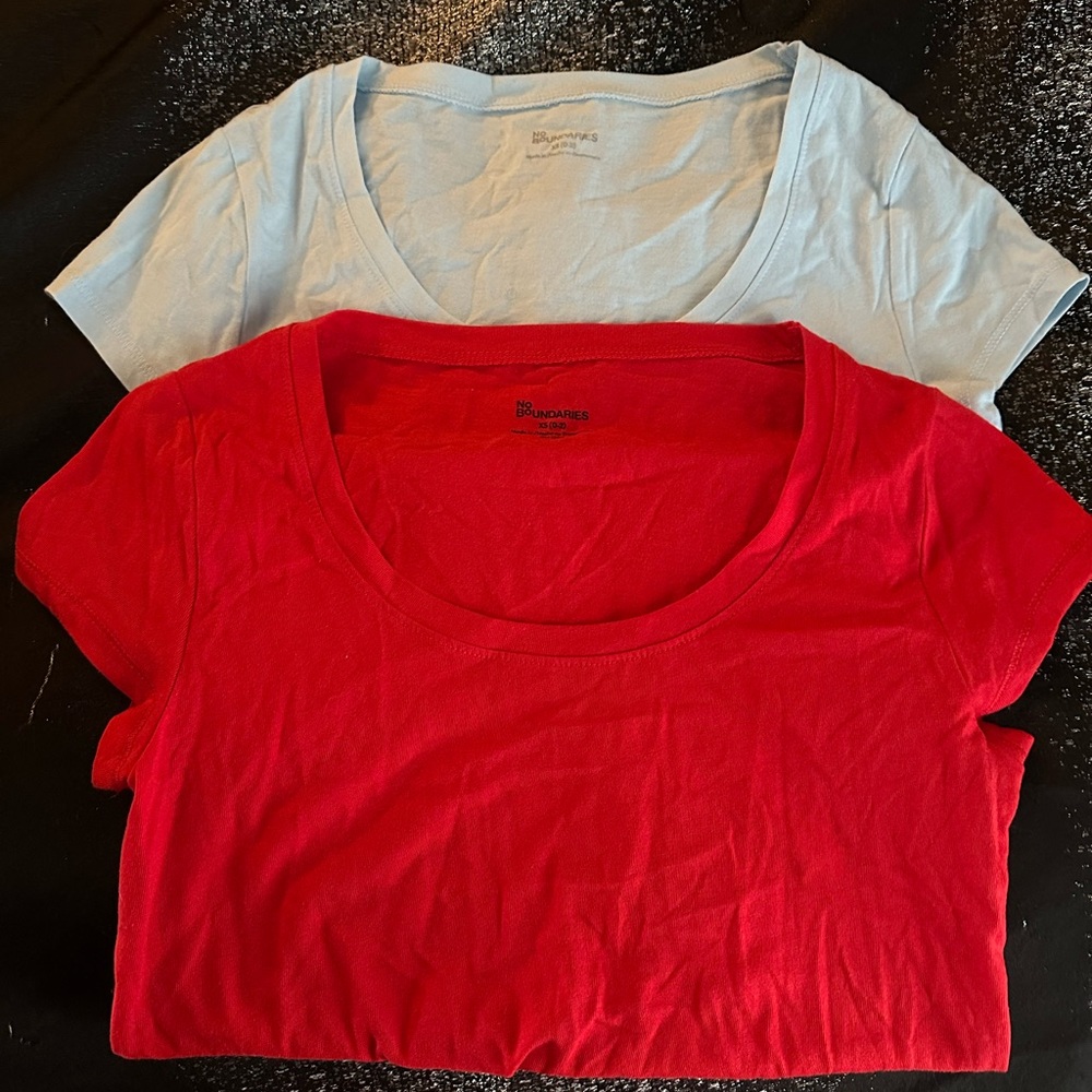 Basics Scoop Neck Tee Duo — Red & White